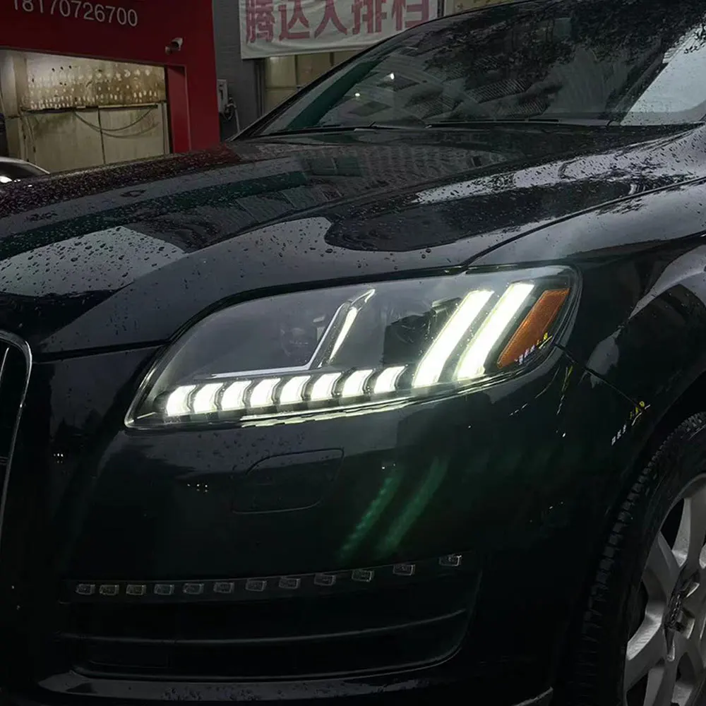 

Стайлинг автомобиля для Audi Q7, передние фары, светодиодные фары 2006-2015, фара DRL, сигнальная линза проектора, автоаксессуары