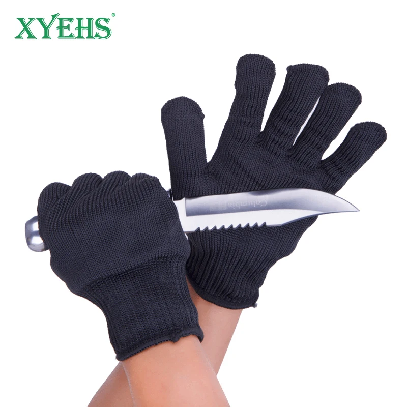 XYEHS SF7035 guantes resistentes a Cortes, nivel 5, alambre de acero y poliéster, anticortes, resistentes al desgaste, pantalla táctil, cocina, jardinería