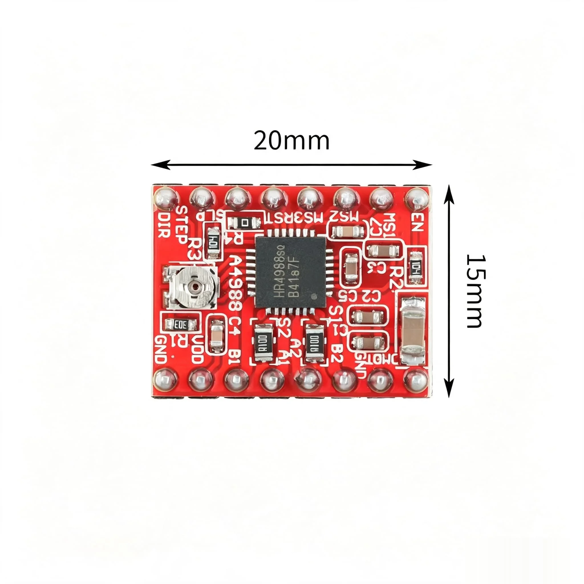 5PCS A4988 Step Stick Stepper Driver + Heat Sink Red Stepper Motor Driver With Heatsink Accessorie For Reprap 3D Printer Parts 2