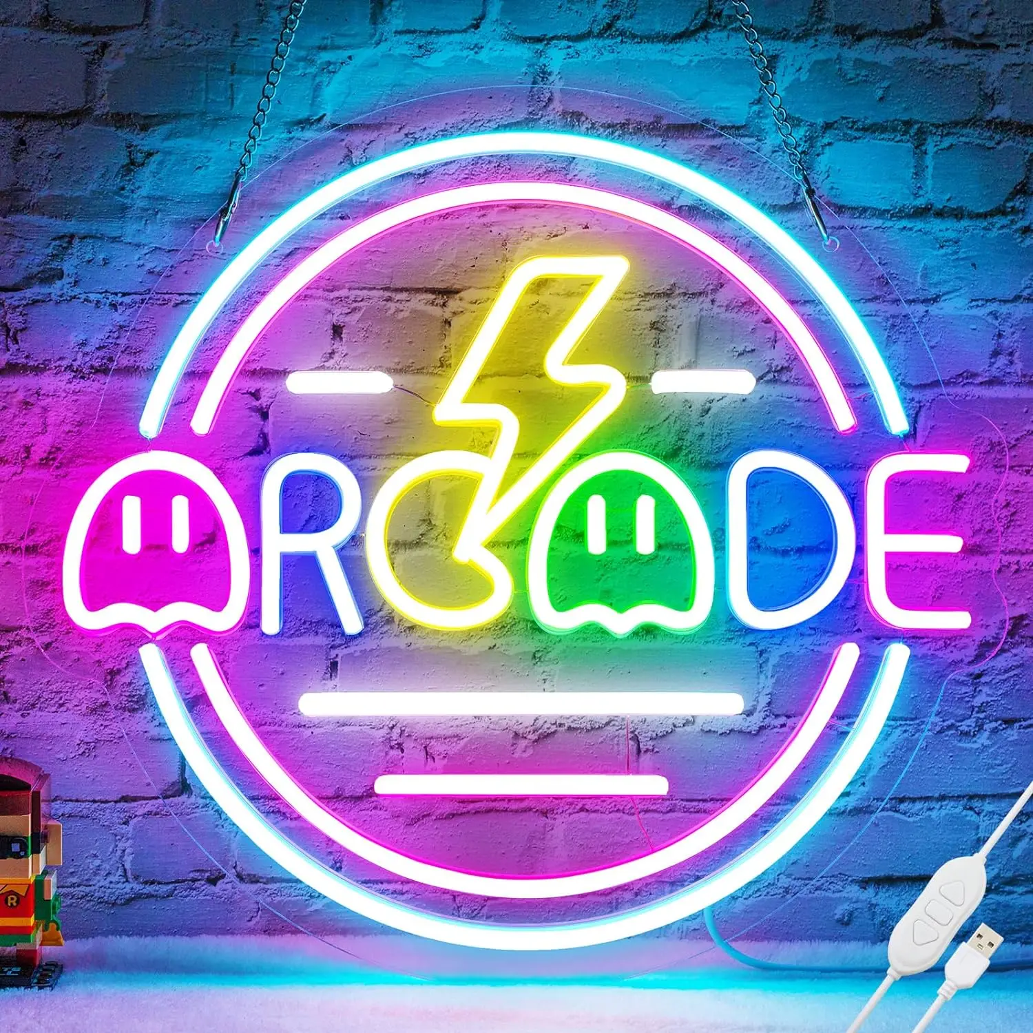 

13.3 inch Arcade Neon Sign Gamepad Shaped LED Light Gaming Boy Kid Room Controller Colorful Gamer Room Decor Gift Man Cave