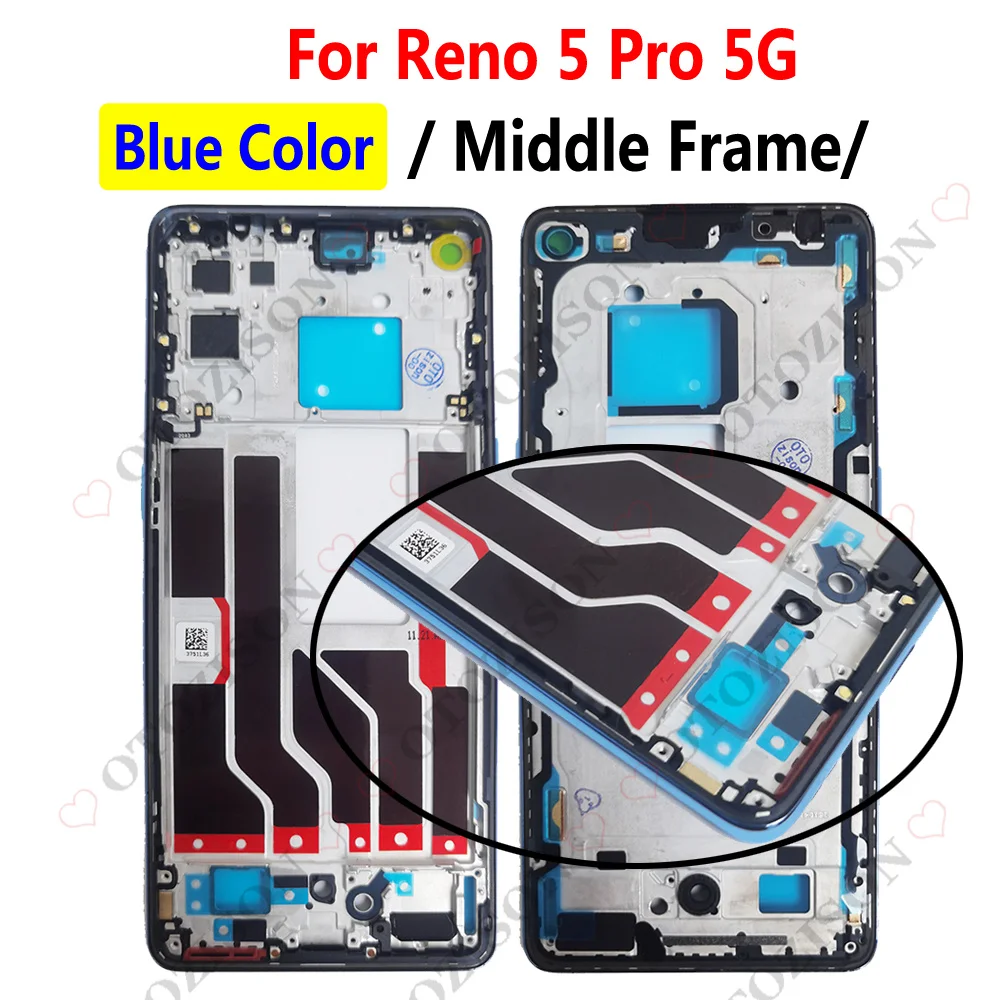 Reno5 Middle Frame For OPPO Reno 5 4G 5G Reno5 Z 5Z Frame 5F 5K 5 Lite CPH2159 CPH2145 CPH2211 CPH2201 Housing Cover Replacement