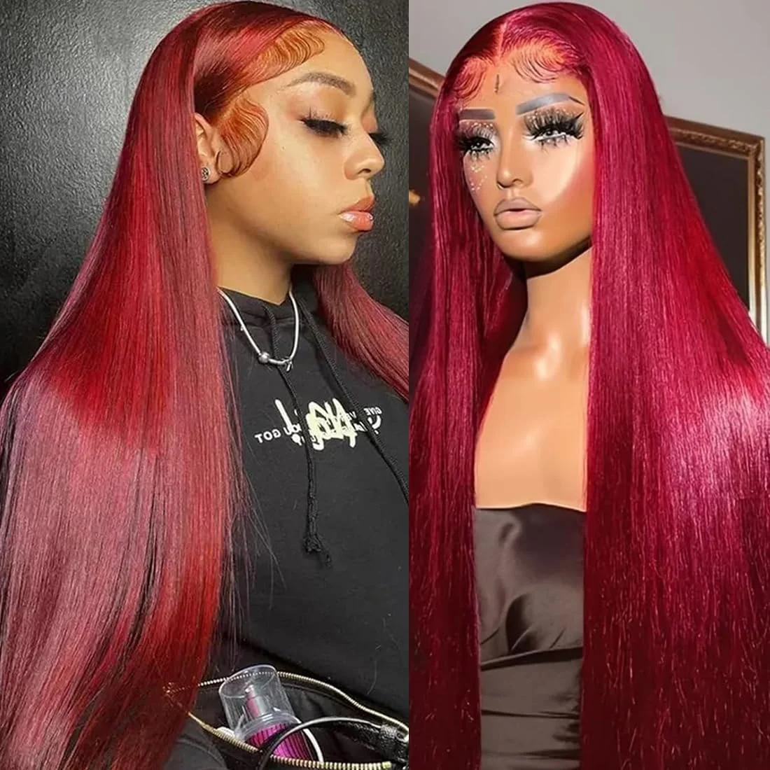 

Цветной парик из натуральных волос 99J с эффектом Body Wave, 13x4 HD, прозрачный кружевной фронтальный парик, прямой парик с кружевной основой для женщин, плотность 220%