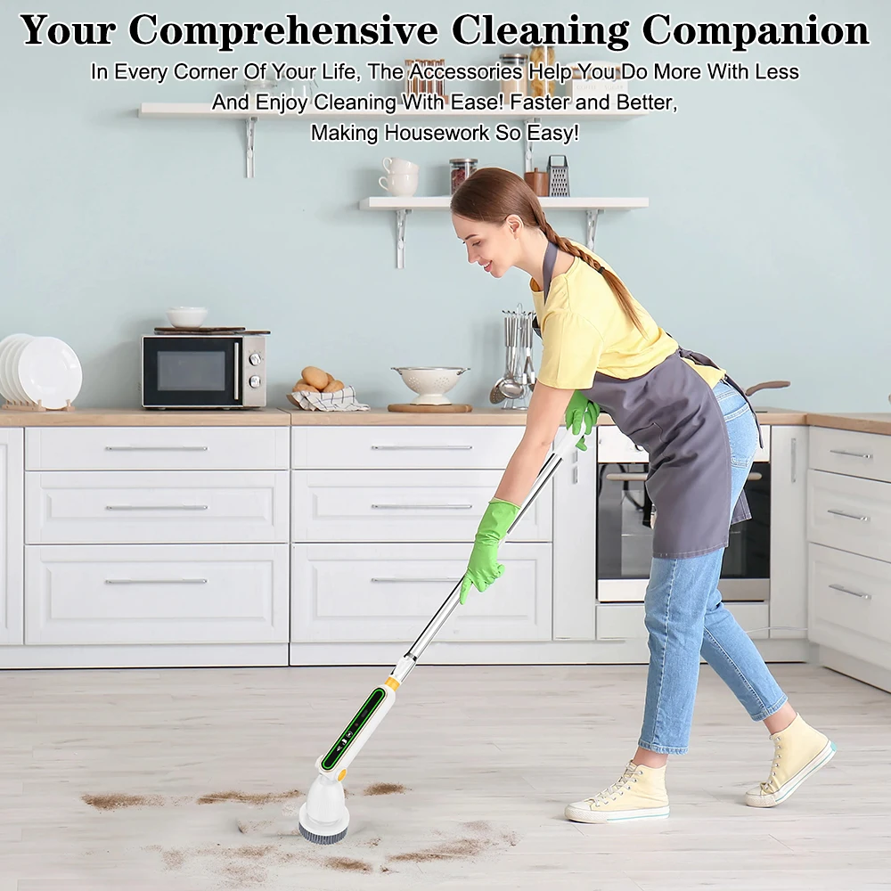 Cleaner Sink Kitchen Cleaning Tool 12-in-1 Handheld USB Type Bathtub Brush Bathroom Wash Brush Electric Cleaning Brush