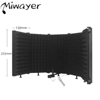 Miwayer Adjustable 3/5 Panel Microphone Isolation Shield Foldable Studio Recording Mic Filter Mic Sponge Soundproof Shield