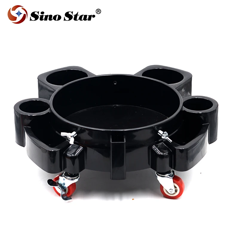 BJJN10 Hot Sale Muti-fuctional 10.8 Inch Removable Rolling Bucket Dolly for 4.4 Gal Bucket Base Car Wash System