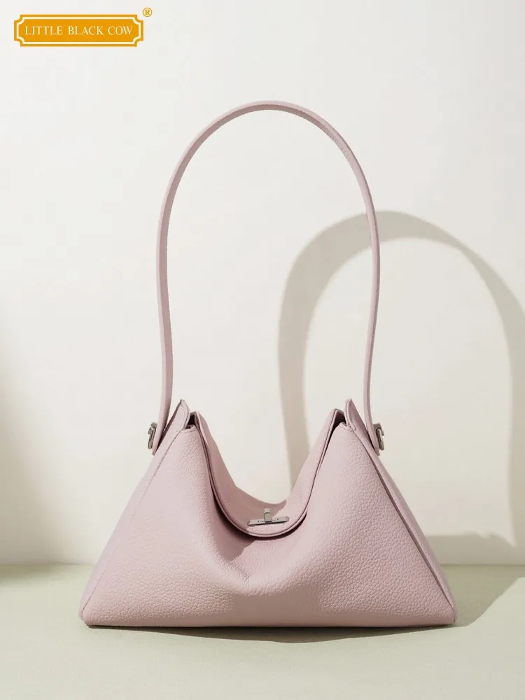 

Sweet Women Spring Summer Cowhide Genuine Leather Hobos Bag Elegant Ladies Underarm Bag Fashion Party Shoulder Bag Totes Handbag