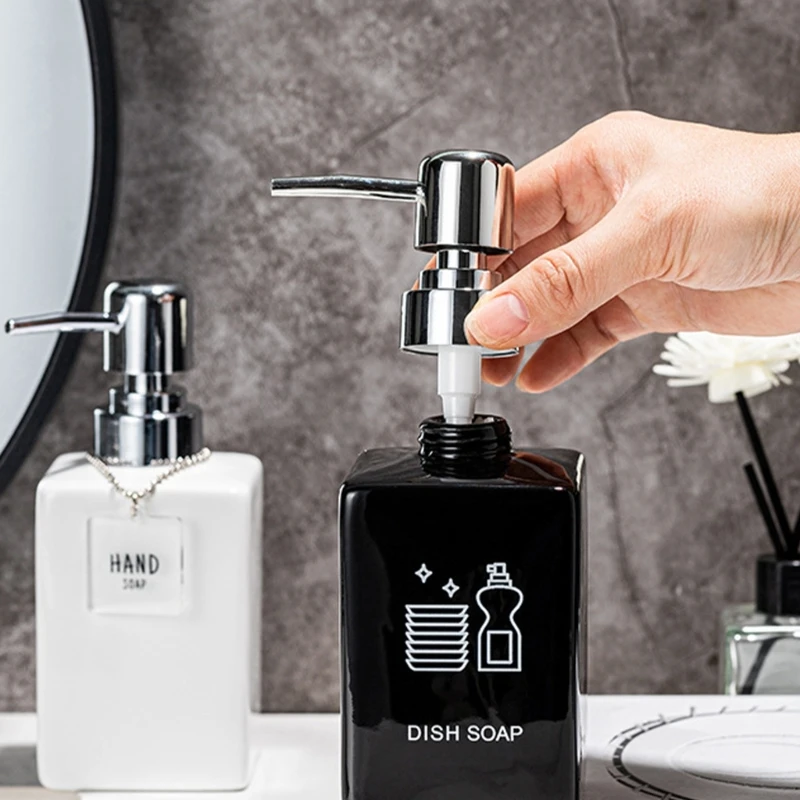 

Portable NonMetallic Soap Dispenser Bottle Friendly Ceramic Container for Travel