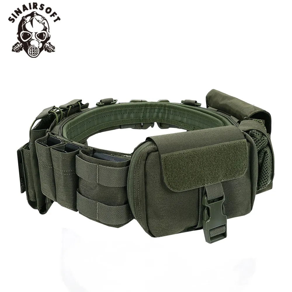 

1000D Nylon Tactical Belt Set with Double Belt 5.56/7.62 Magazine Pouch Map Bag Recovery Pack for Outdoor Hunting Shooting Duty