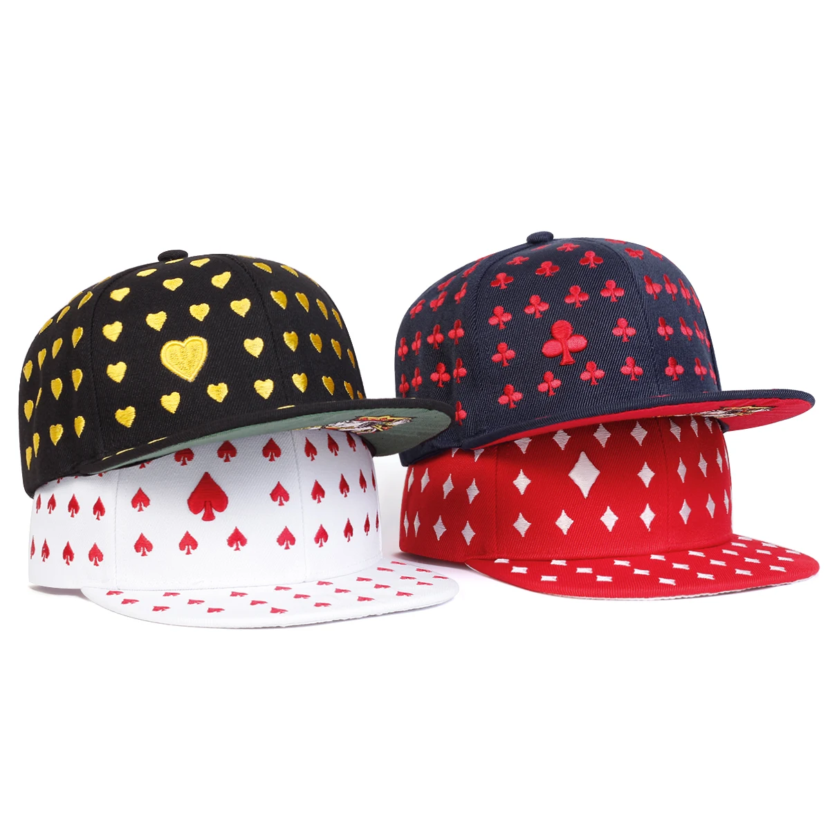 1piece Unisex Poker Embroidery Hip Hop Hat Outdoor Adjustable Sunscreen Leisure Hat Spring Autumn Travel Tourism Beach Vacation