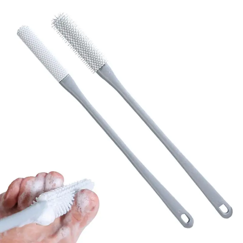 Toe Nail Brush Foot Brush For Shower With Long Handle Silicone Bristles Between Toe Cleaning Brush Foot Scrubber For Elderly