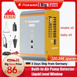 FOXWELL SD201 Rauchgenerator für Autos, 12 V, Kfz-EVAP-Rauchmaschine, Diagnosetester, Vakuum-Kraftstoffleitung, Ölleckdetektor