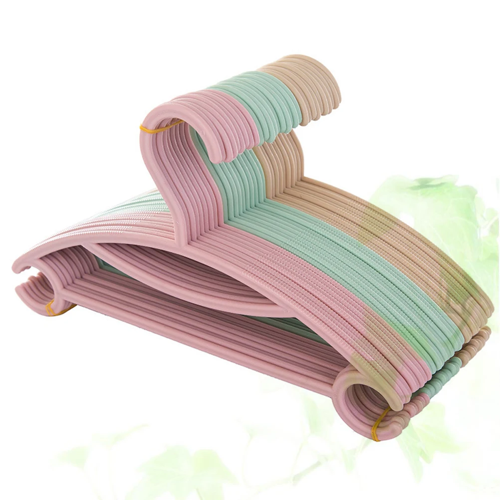 

40pcs 'S Plastic Seamless Windproof Hangers Home Clothes Hanging Racks For s Anti-Fluff Reinforced Shoulders