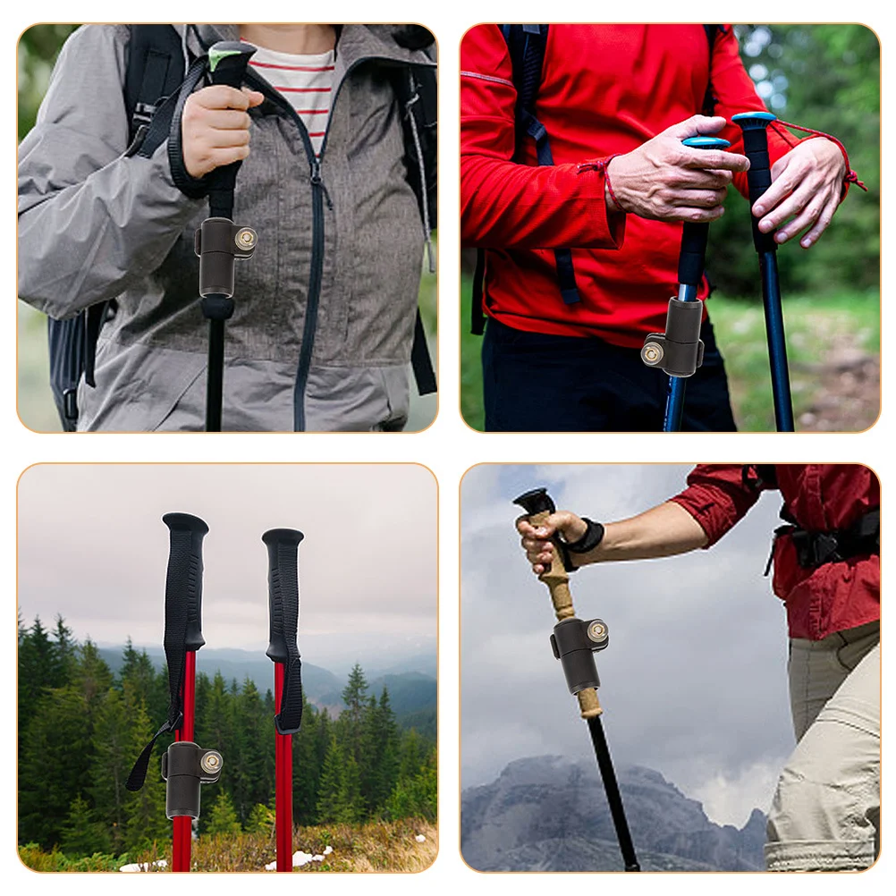 

2 Pcs Fold up Walking Stick Climbing External Locks Trekking Poles Clip for Cane