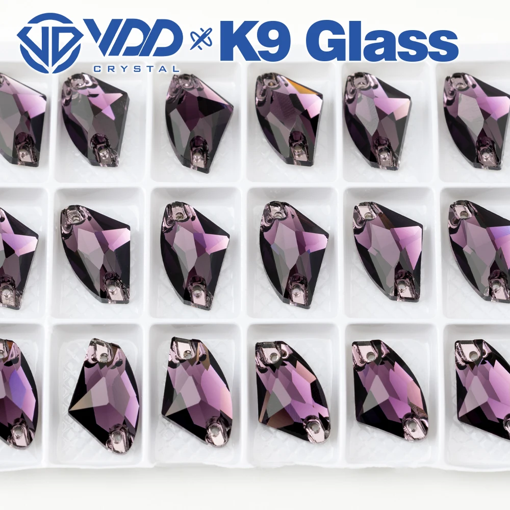 VDD S120 Tanzanit Galaktische K9 Glas-Aufnäher-Strasssteine Hochwertige AAAAA Kristall-Flachboden-Nähsteine – Detail 5