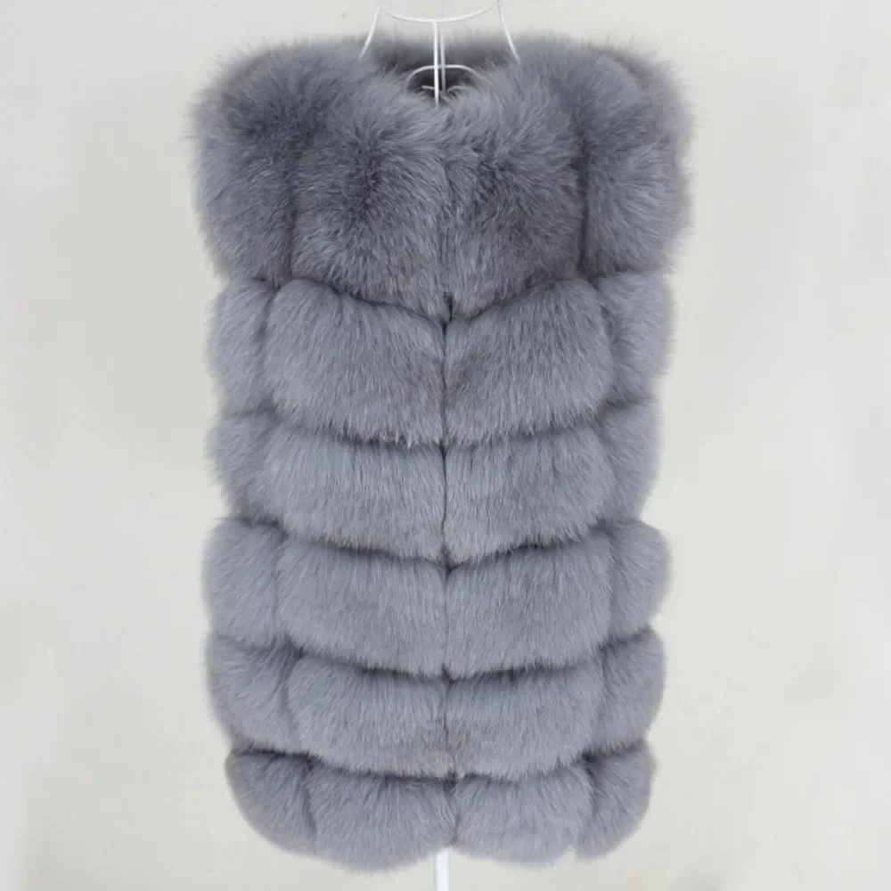 OFTBUY Spring Real Fox Fur Vest Women Sleeveless Winter Jacket Natural Fur Coat Body Warmer Waistcoat Thick Warm Streetwear