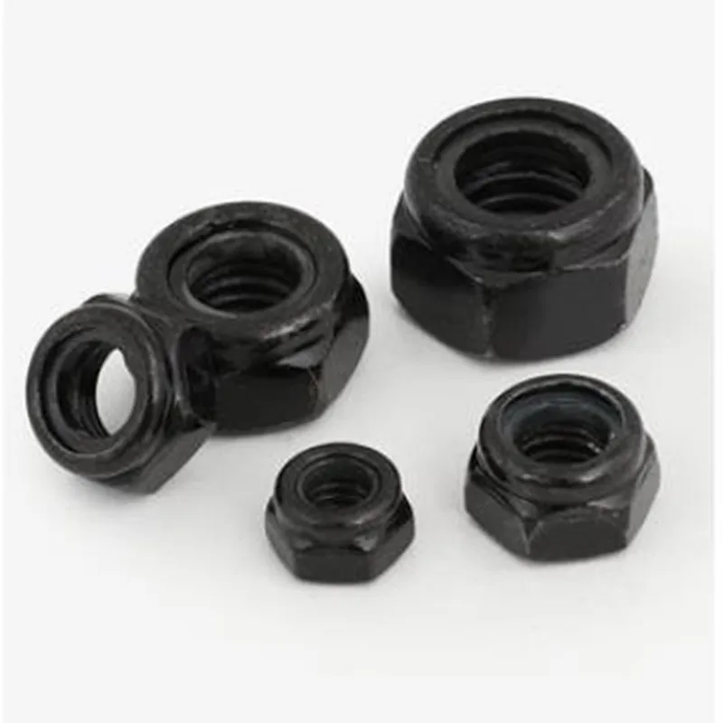 5-50pcs DIN985 Nylon lock nut M2 M2.5 M3 M4 M5 M6 M8 m10 m12 stainless steel steel with black white zinc Insert Locking nuts