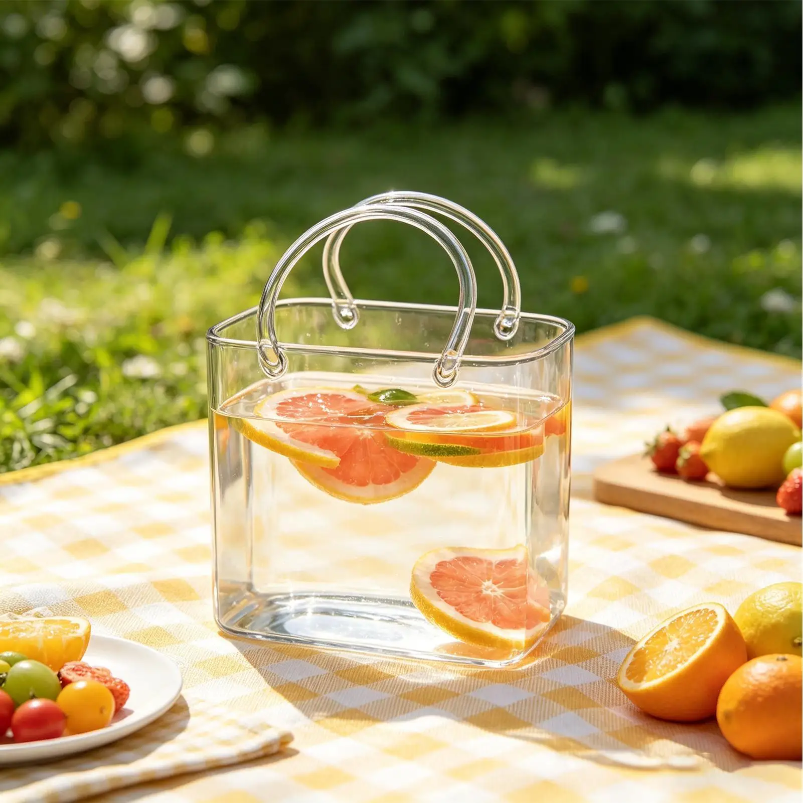 

Glass Purse Drinking Handbag Handbag Vase Summer Fruit Juice Glass For Women Ladies Home Wedding Bridal Shower Friends Gathering