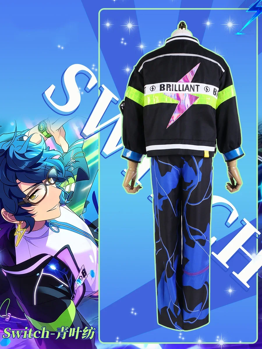 COS-KiKi Ensemble Stars 2 Switch Brilliant Smile Tsumugi Aoba/Natsume Sakasaki/Sora Harukawa Game Suit Handsome Cosplay Costume