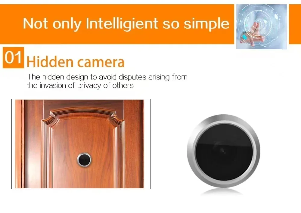 720P Visual Door Monitor 4.3 นิ้ว Peephole Doorbell Security Doorbell สําหรับ Home Apartment CAT EYE 145 °   ออดกล้องมุมกว้าง