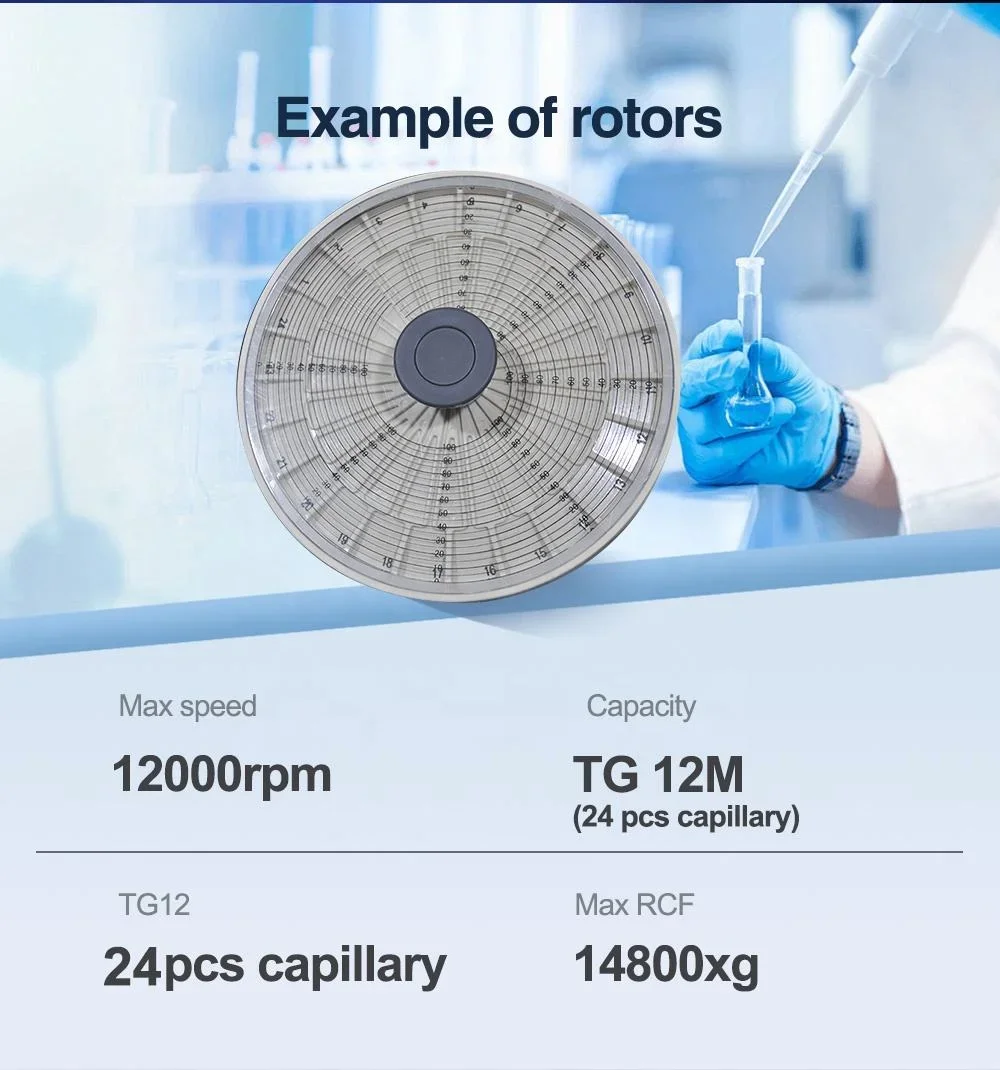 TG12M 24 Position Capillary Micro Hematocrit Centrifuge for Blood HCT Measurement Clinical Use