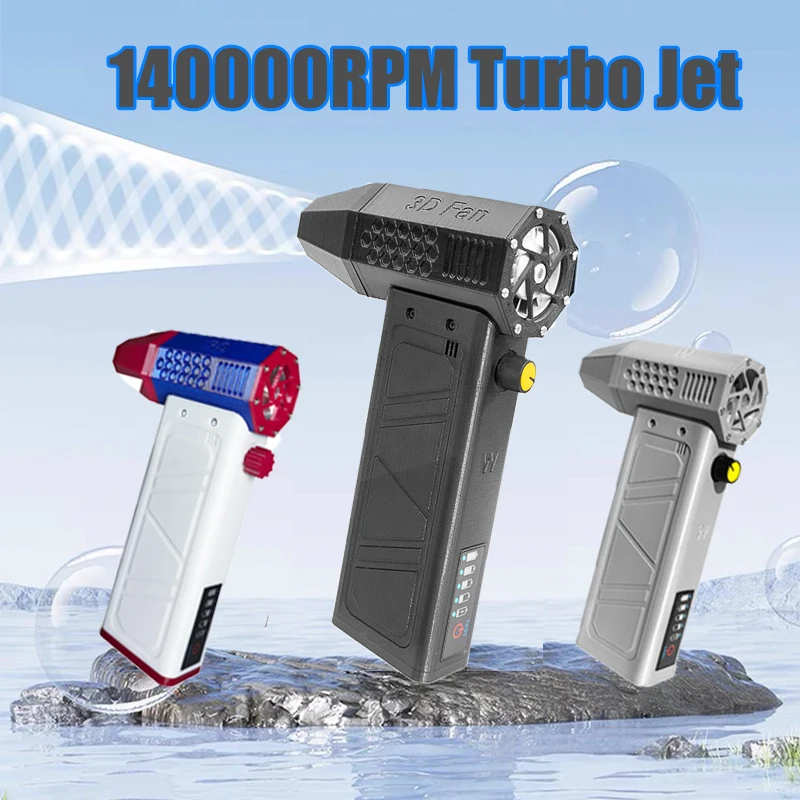 

140000RPM Mini Turbo Jet Fan Brushless Motor Handheld Duct Fan 52M/S Portable Turbo Fan Type-C Charging with Power Display