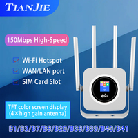 TIANJIE CPE904 4G Router with WiFi hotspot,4 Antennas SIM card Router,150Mbps High-speed Network,3000mAh Battery Wireless Router