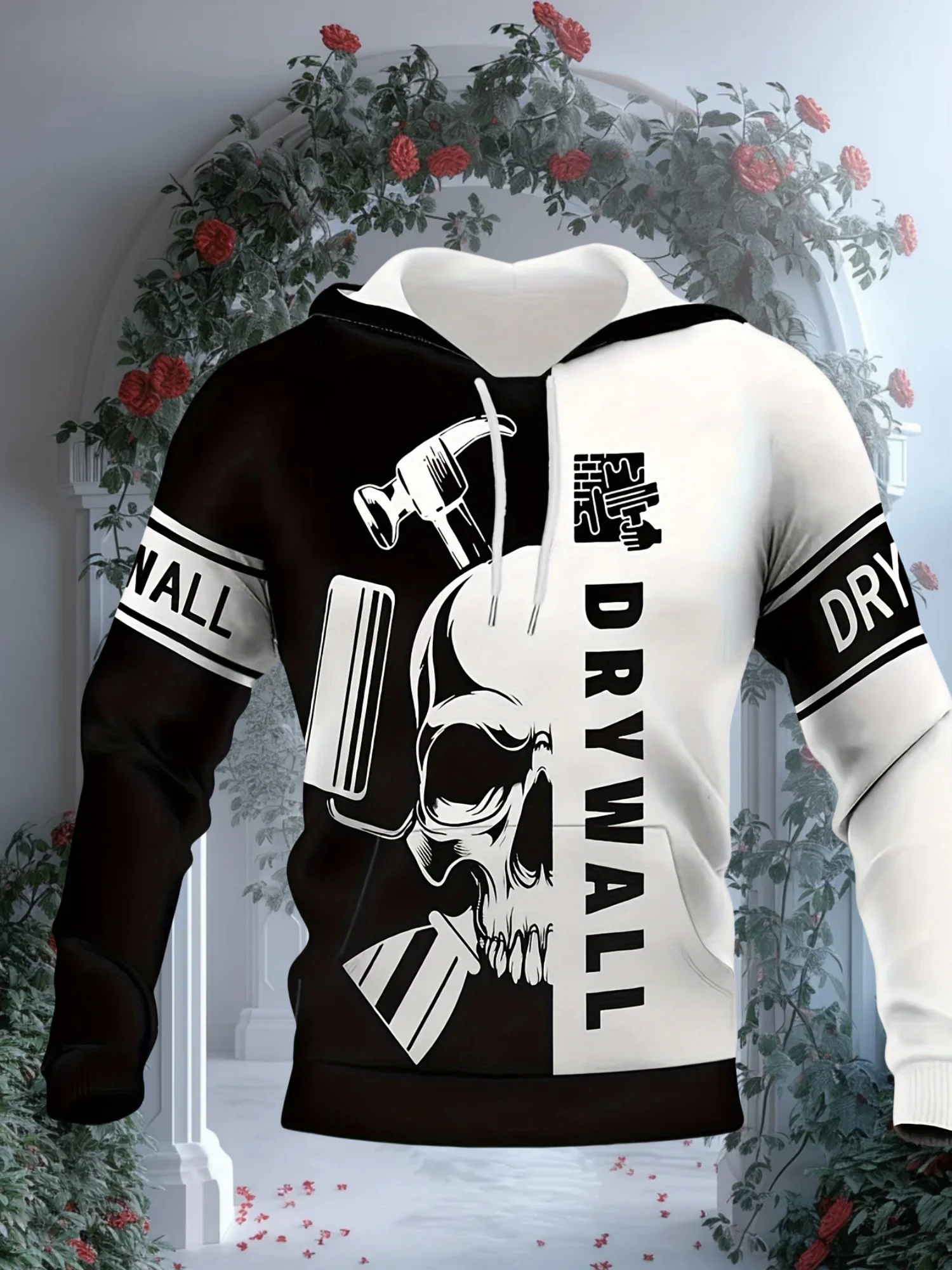 

2025 New Fashion Trend Printed Long Sleeve Hoodie Men's Casual Sweatshirt Breathable Quick Drying Versatile Crew Neck Sweater