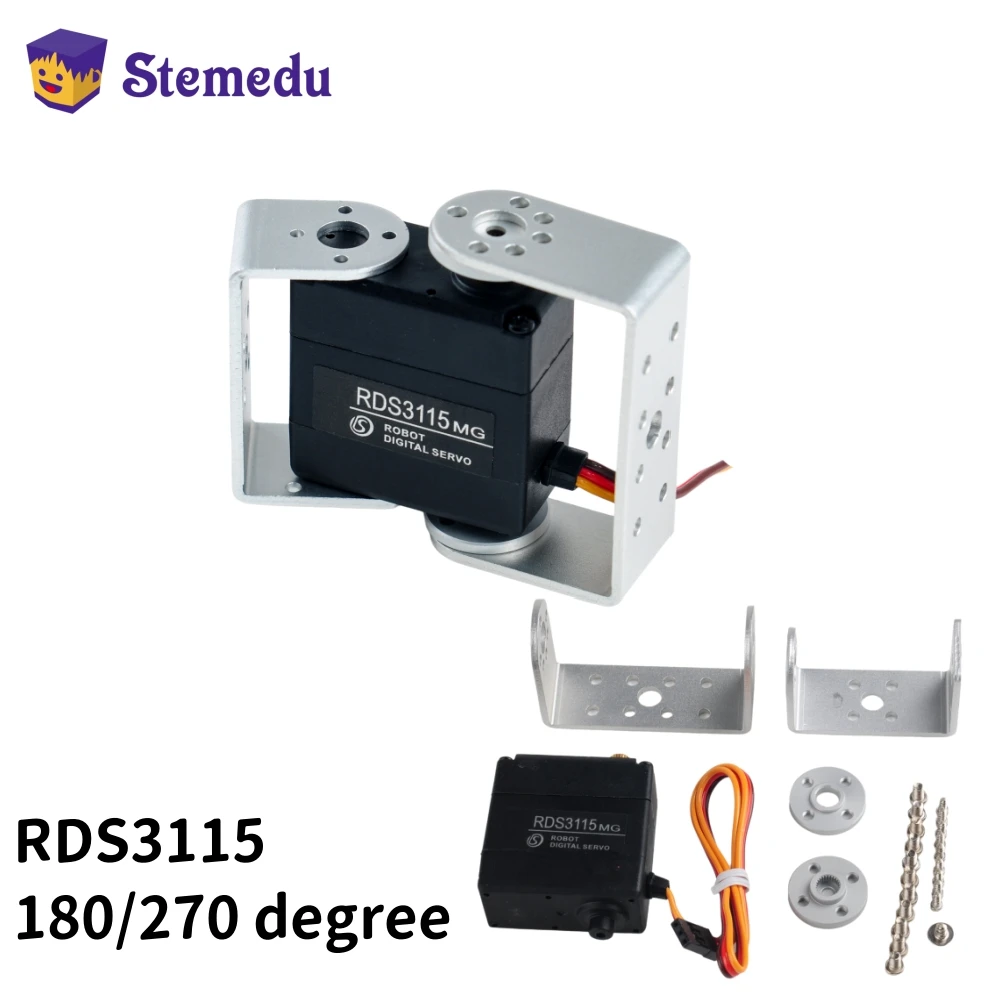 DS RDS3115MG 17KG duży moment obrotowy 270 stopni dwuosiowy serwo szybkobieżny metalowy serwomechanizm cyfrowy dla robota zdalnie sterowana łódka RC