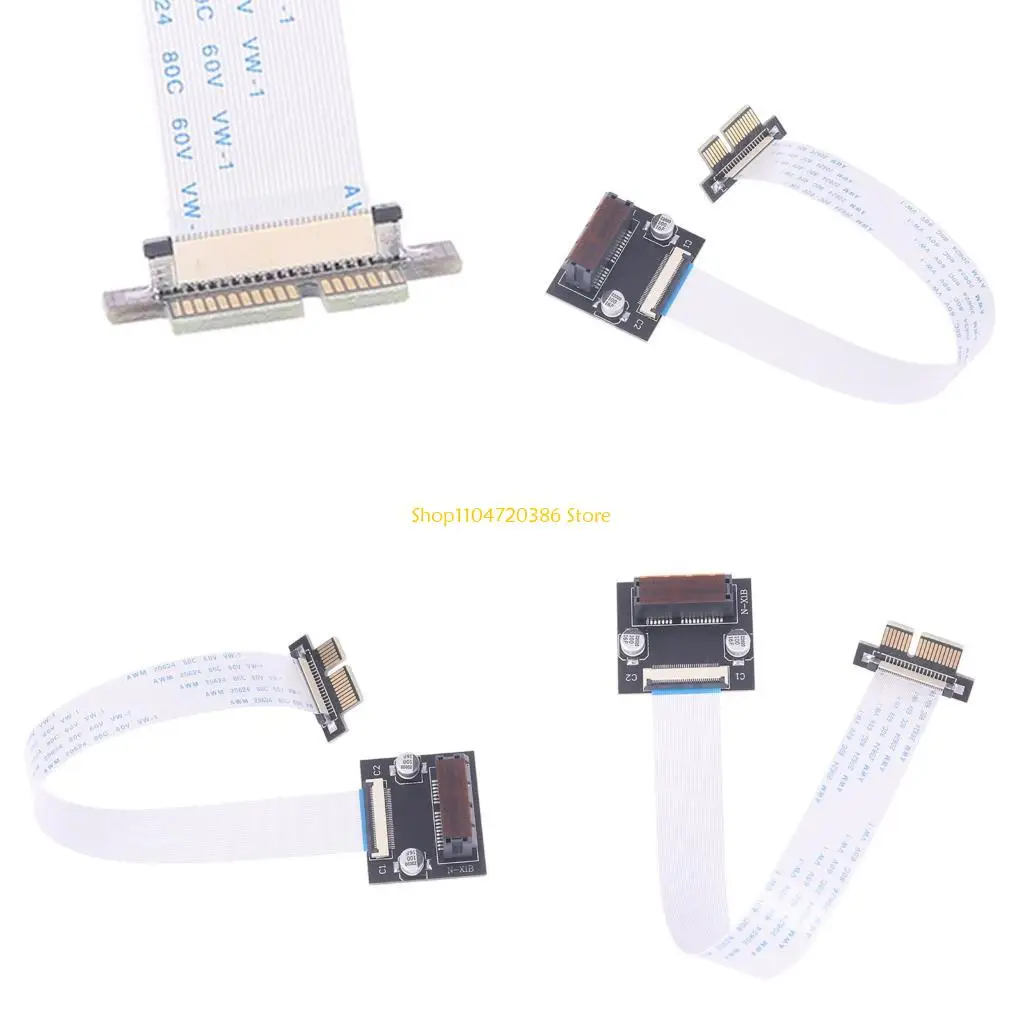 K0EA PCIe Single Slot Flexible Extension Cable 90 Degree Angled Adapters for Data Processing