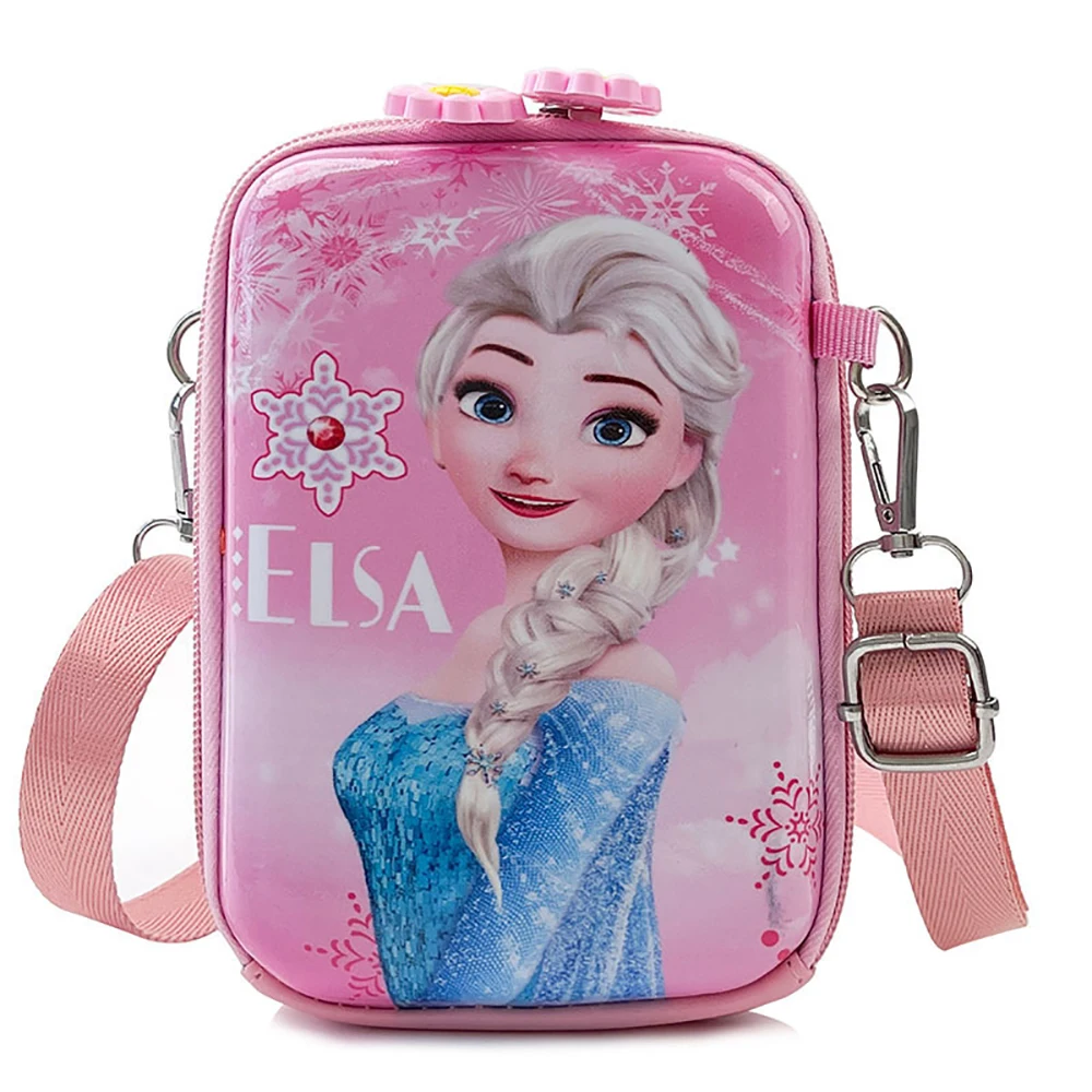 Frozen Princess Elsa Disney Hard Shell Shoulder Bag Adjustable Storage Backpack Fashion Girl Birthday Gifts Coin Purse Kids Toys