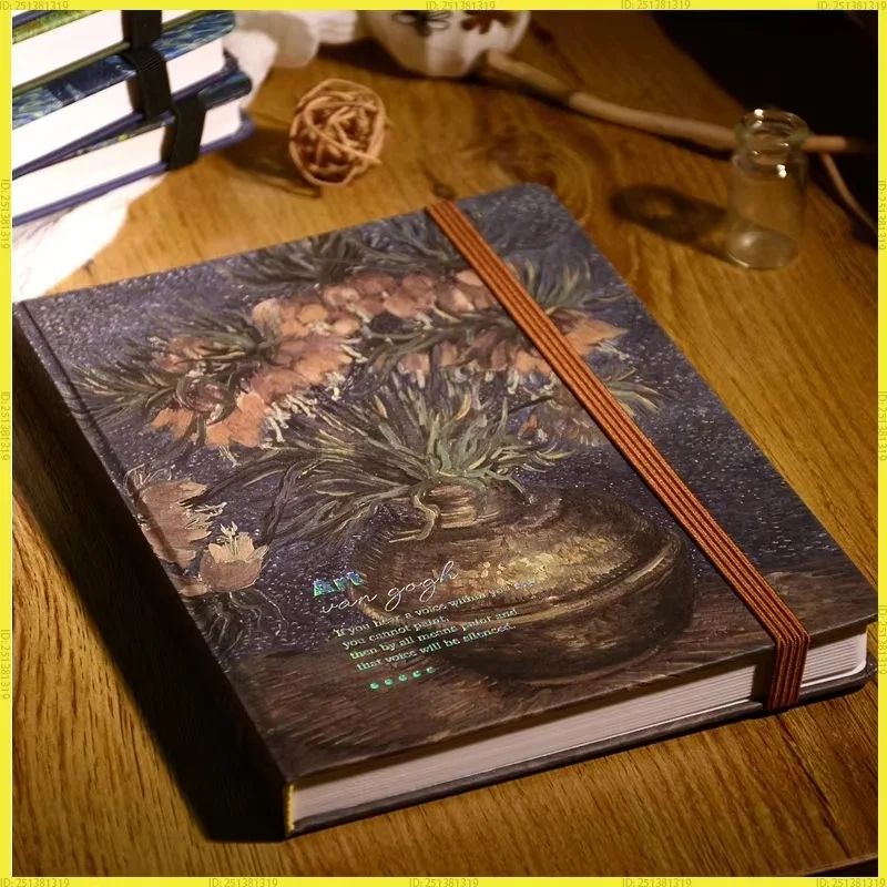 빈티지 스트랩 A5 드로잉 노트 두꺼운 바인딩 하드 커버 스케치북 빈 프리미엄 스케치북 학교 사무용품