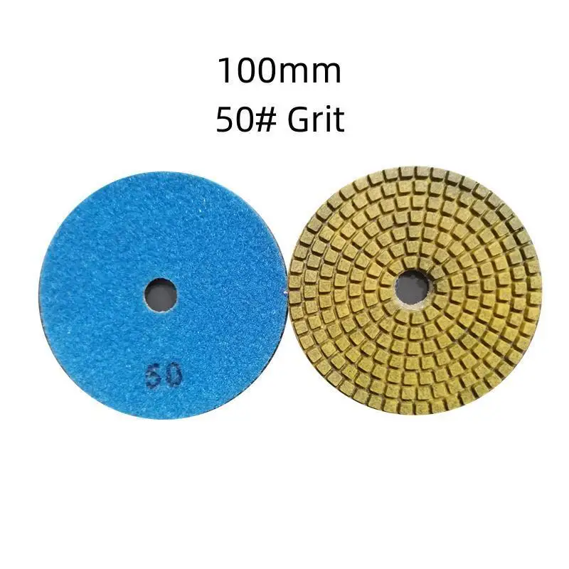 1 Stück 4 Zoll Super-Polierpad 100mm Kupfergebundenes Metall-Nasspolierpad für Marmor, Granit, Stein, Schnellschleifscheibe – Detail 2