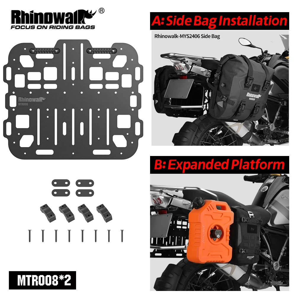 

Rhinowalk Motorcycle Rack Expansion 2PCS MOLLE System For ADV BMW KTM Saddle Luggage Storage Bag Expansion