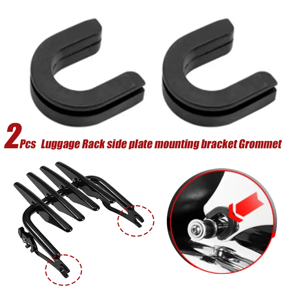 Motorcycle Sissy Bar Backrest Luggage Rack Bushing Grommet Mount Bracket For Harley Touring Softail Dyna Sportail