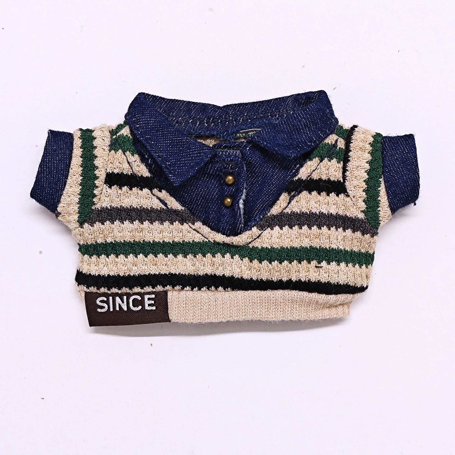 Voor Labubu Hoge kwaliteit poppenkleding 15-17CM Vissershoed Gestreepte trui Set Labubu Universele kleding