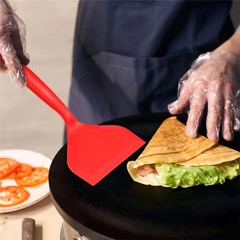 ABLU-Silicone Spatula Pancakes Shovel Omelette Spatula Turner For Eggs Fish Pancake Kitchen Scraper