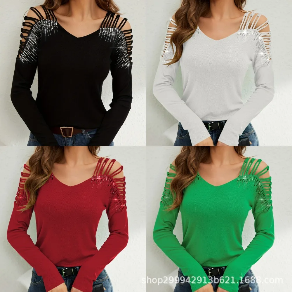 

Sexy Blouses for Women Summer Casual Cut Out Tunic Streetwear Hollow Out Tops Solid Color Long Sleeve Pullover Ladies Shirts