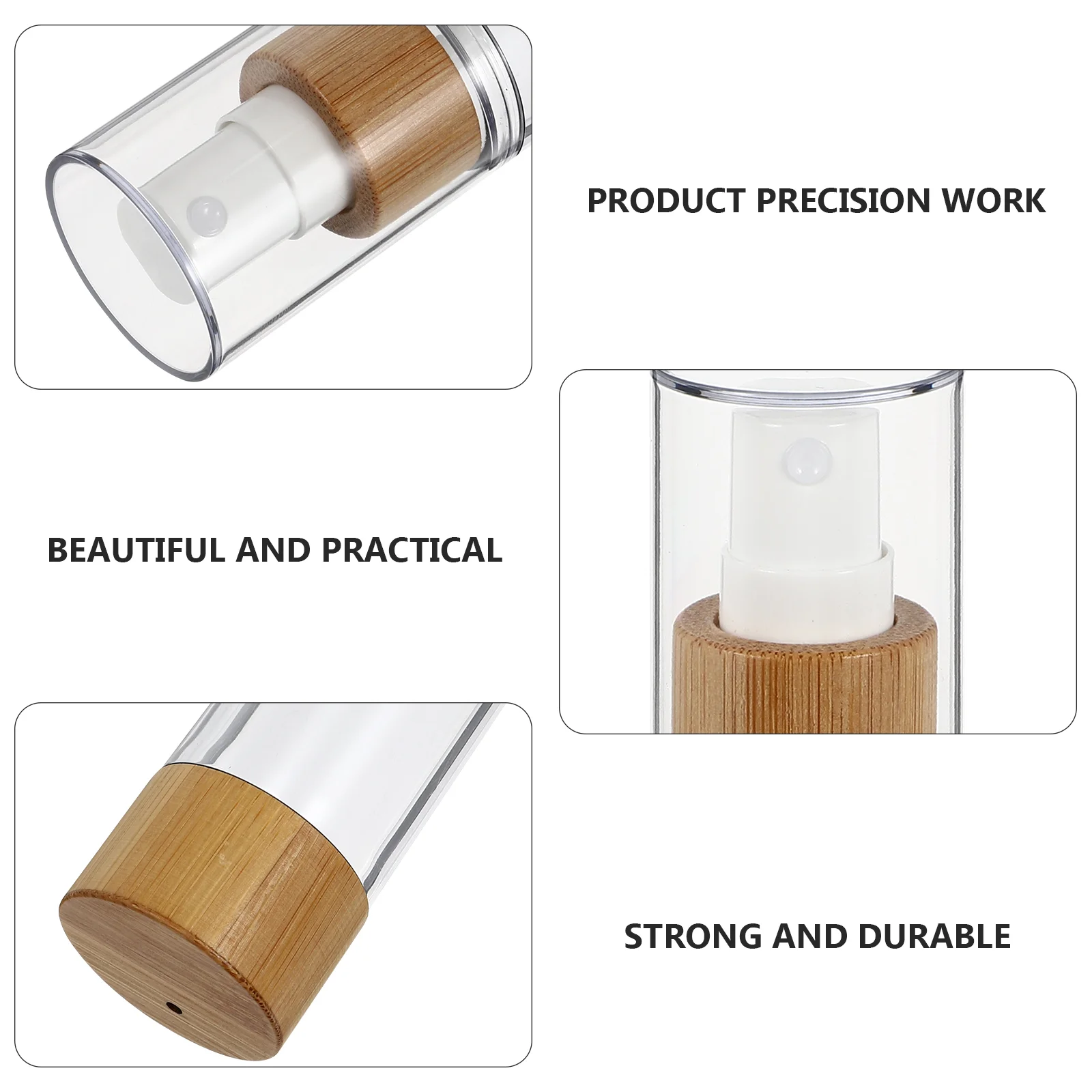 

Bamboo Spray Bottle 100ml ABS Glass Safe Eco Friendly Portable Leak Proof Toiletry Container Makeup Dispenser Travel Perfume