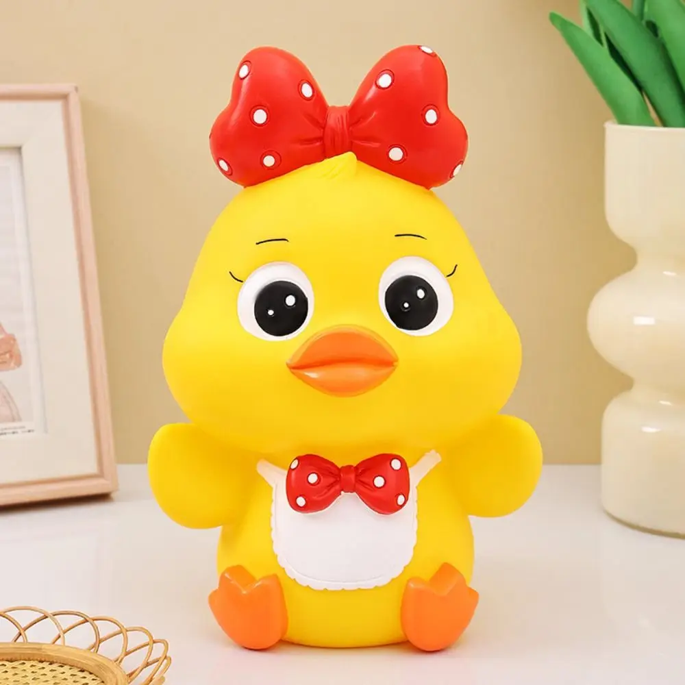 Tirelire Anti-chute en forme de petit canard jaune, réservoir d'épargne, boîtes à billets décoratives en forme de canard de dessin animé, modèle de grande capacité