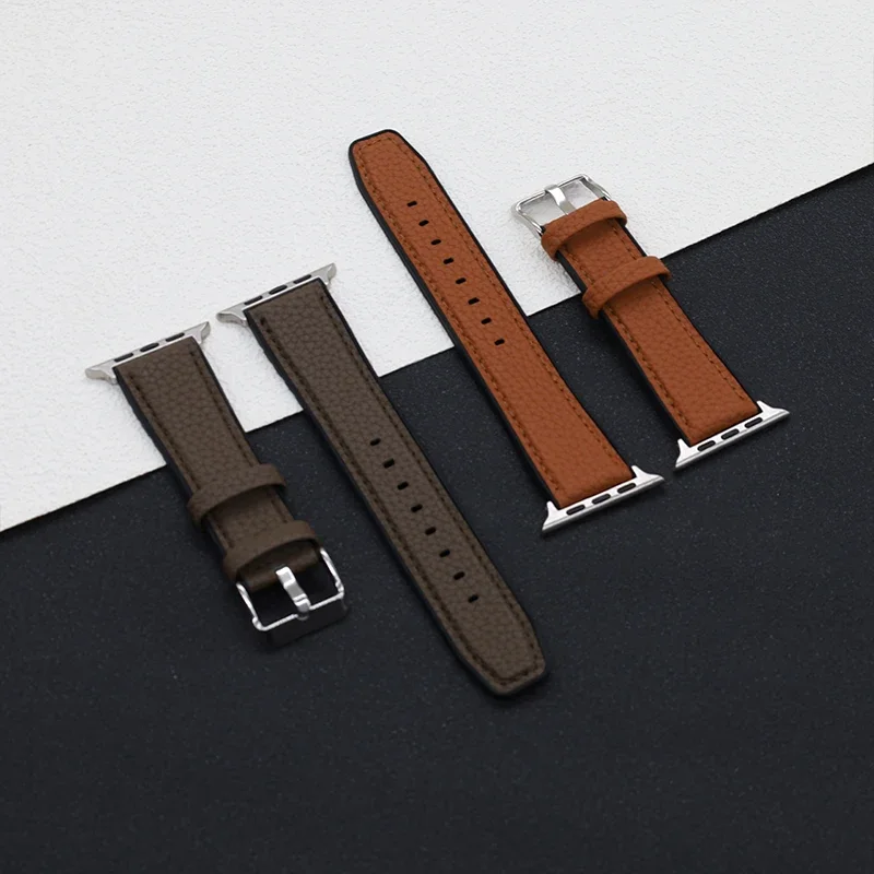 Strap for Apple Watch Band 10 9 8 7 45mm 41mm 42mm 44mm 40mm 46mm PU Leather bracelet belt for IWatch Series 6 SE 5 4 Ultra 49mm