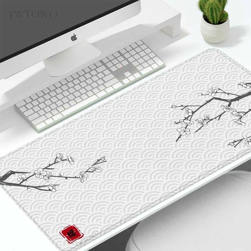 Mouse Pad Gaming Cherry Blossom Sakura XL New Home Computer Mousepad XXL Desk Mats Mouse Mat Natural Rubber Soft Non-Slip PC