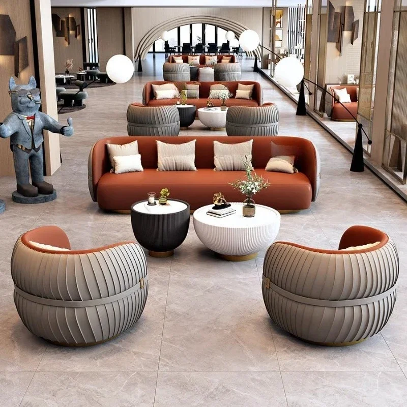 Sales Office Sofa Light Hotel Lobby Luxury Negotiation Reception Guest Rest Area Office Sofa Coffee Table Combination