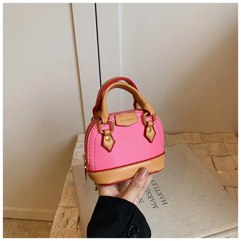 Mini Contrasting Crossbody Bag 2024 New Women's Multi Color Zipper Shoulder Bag Fashionable Portable Lipstick Key Wallet Handbag