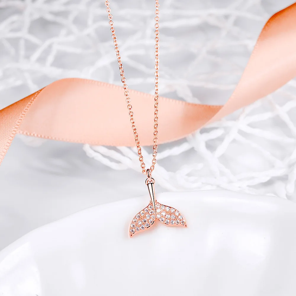 925 Sterling Silver Zirconia Pendant Charms 925 Sterling Silver Fish Tail Mermaid Beads for s925 Charm Necklace gift Jewelry
