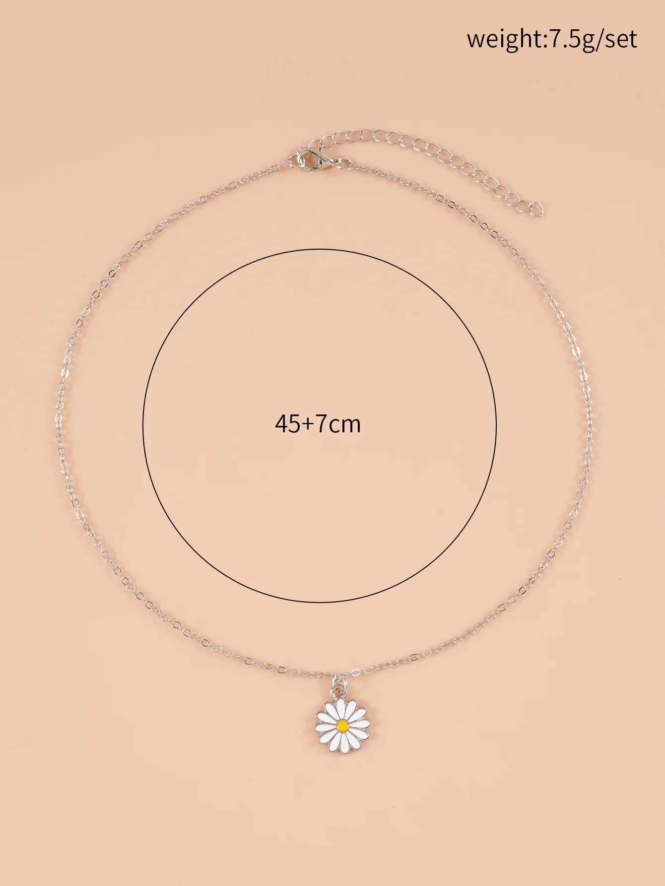 สร้อยคอจี้รูปดอกเดซี่สีเงินสำหรับผู้หญิงเครื่องประดับห่วงโซ่สำหรับงานแต่งงานเครื่องประดับงานเลี้ยงงานแต่งงานน่ารักของขวัญ