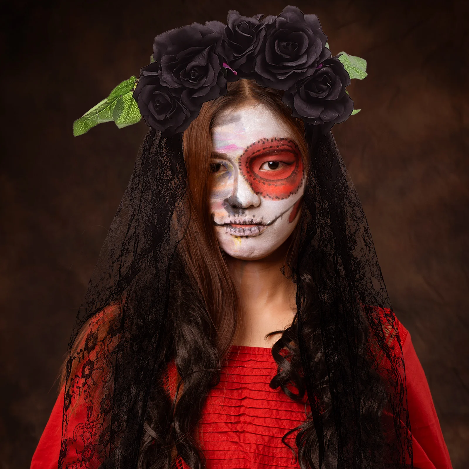 

Halloween Headb Women Exquisite Rose Design Hair Decor Fashion Headwear Party Stage Performance Costume AccessoriesVintageClasp