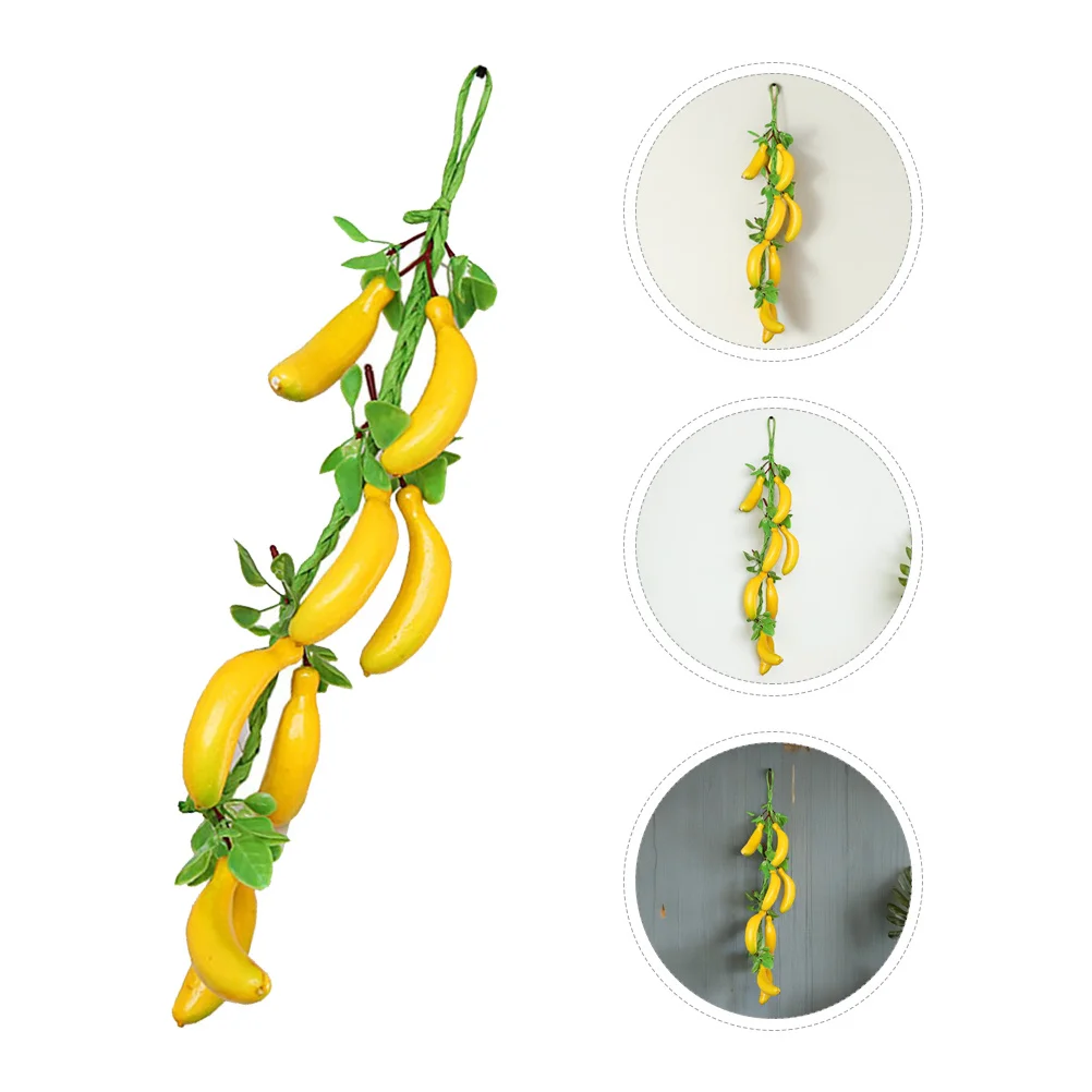 

2pcs Simulation Banana Hanging Ornament Premium Fruit Decor For Home Wall Garden Decoration Hanging Pendant Craft