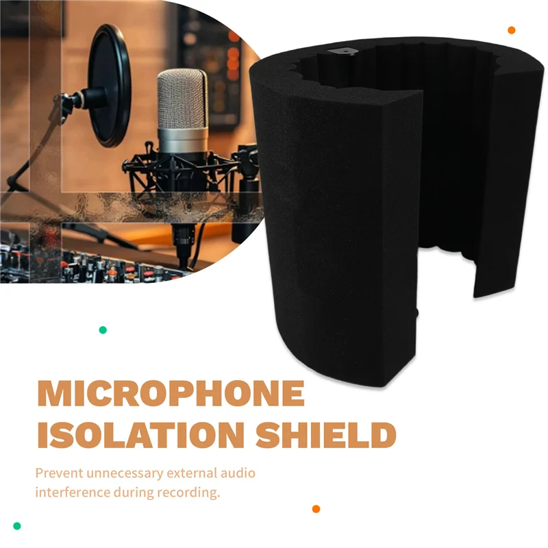 A73E-Soundproof Shield Microphone Isolation Shield Mic Filter Mic Sponge For Studio Recording