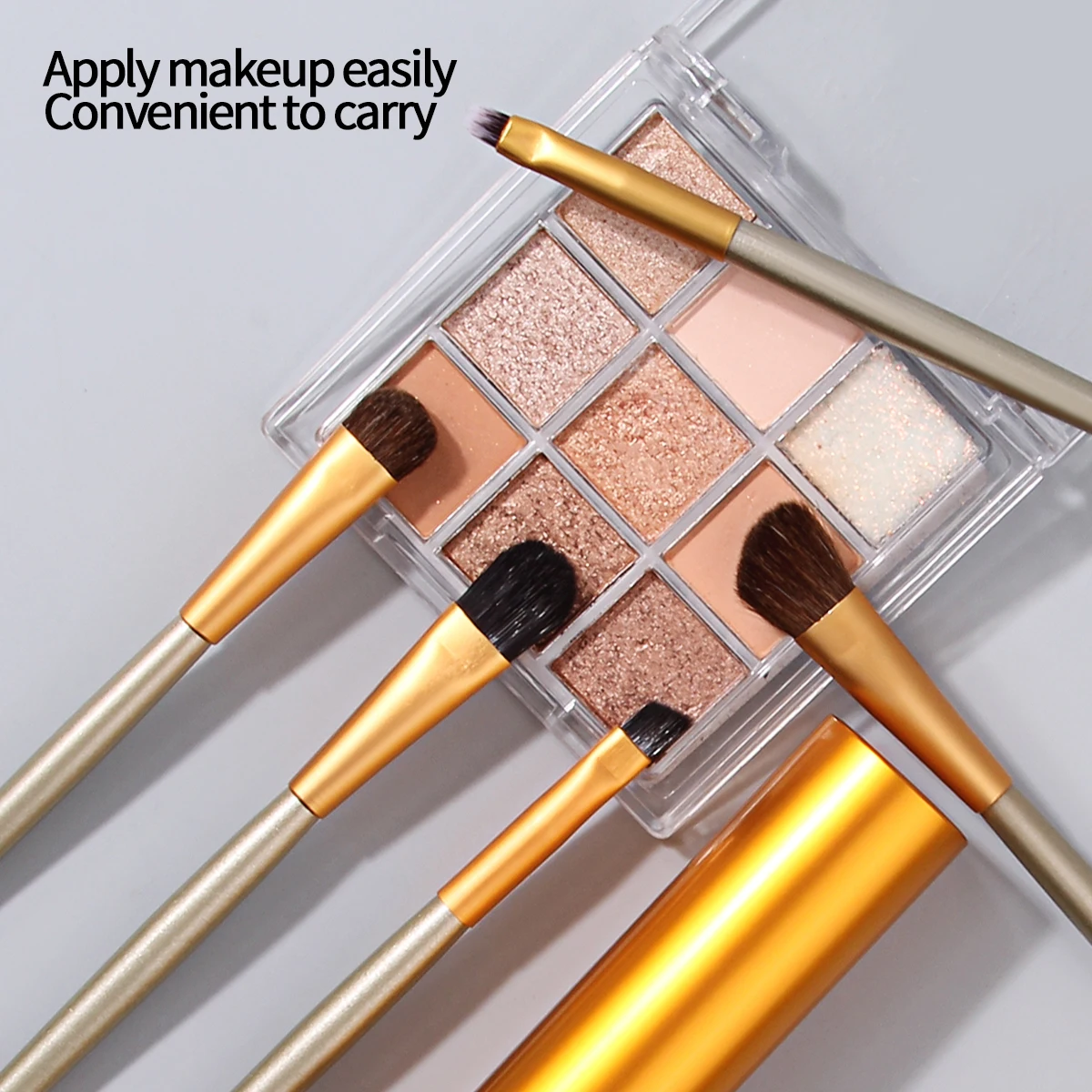 Juego de 6 brochas de maquillaje de ojos suaves multifuncionales con pinceles de tubo de aluminio para cumplir con todo tipo de necesidades de maquillaje de ojos
