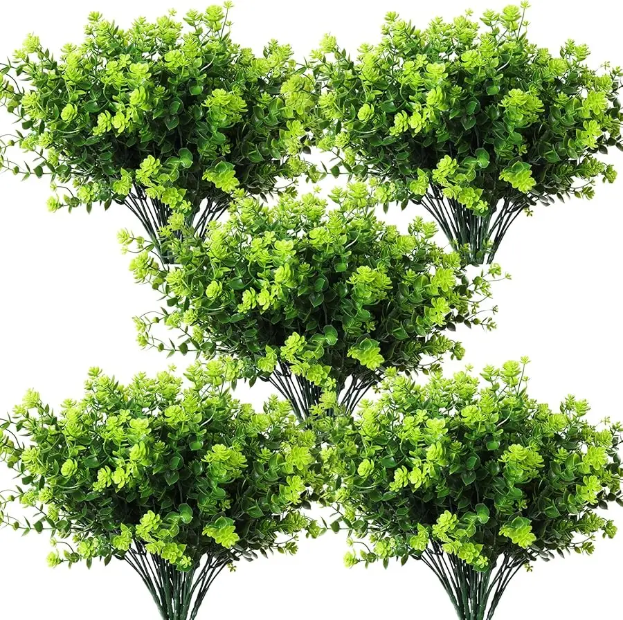 

Artificial Outdoor Flowers Artificial Greenery Plant Bundles Spring Greenery Outdoor Plants UV Resistant f